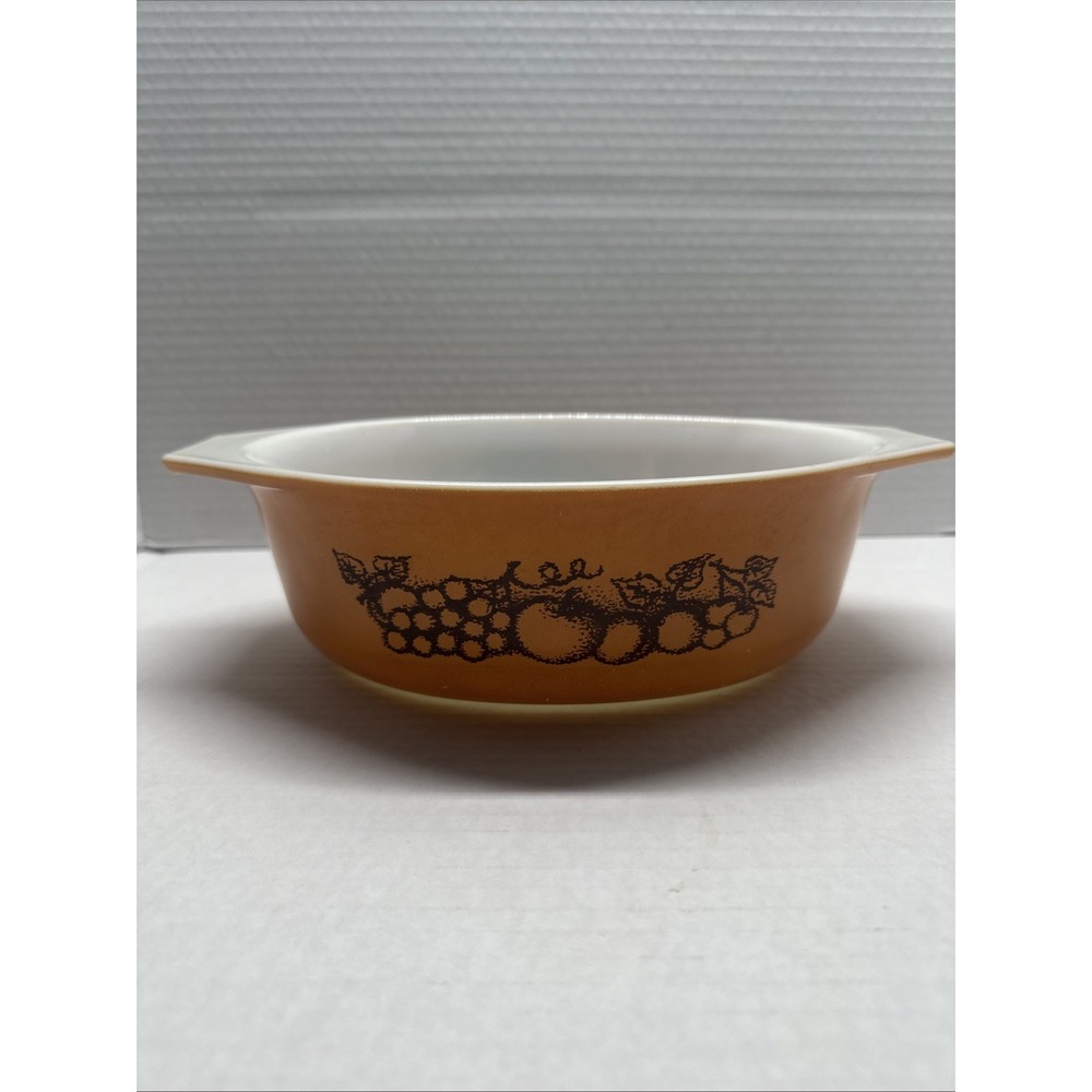 Vintage PYREX 1 1/2 Qt  Casserole Dish OLD ORCHARD No. 043 Oval Baking Bowl